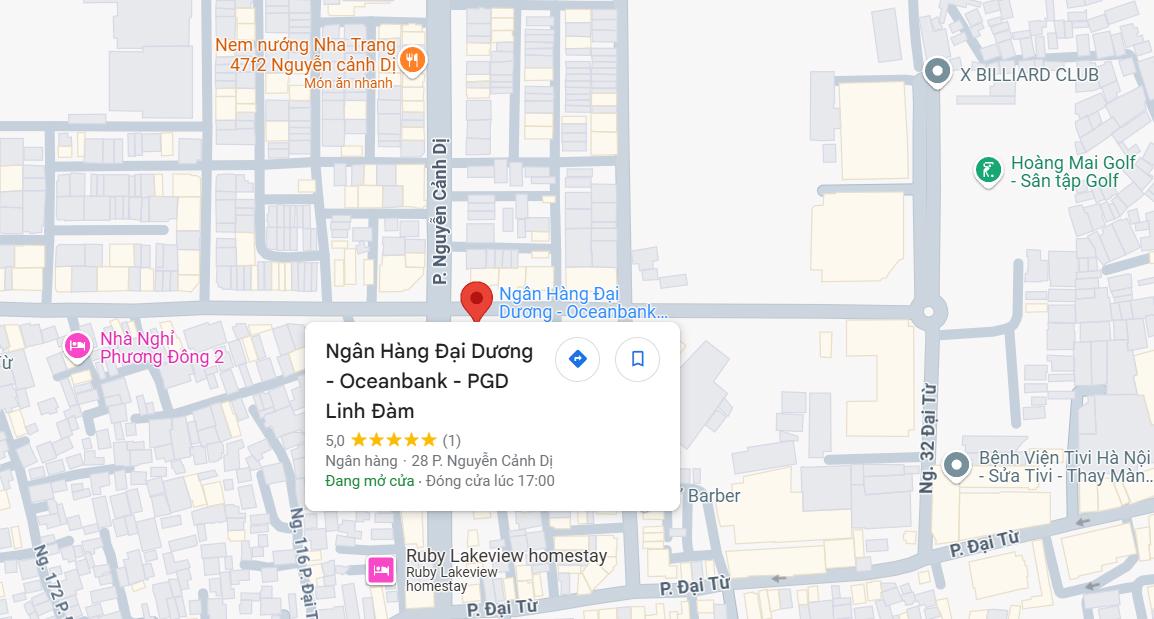 PGD OceanBank Linh Đàm, Hoàng Mai