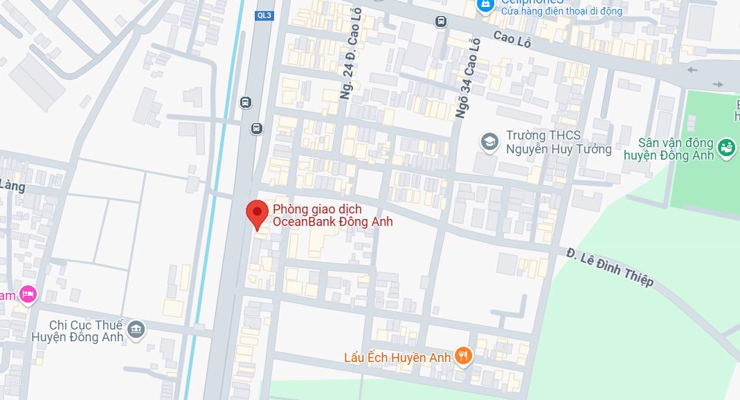 Thông tin địa chỉ PGD OceanBank Đông Anh, Đông Anh