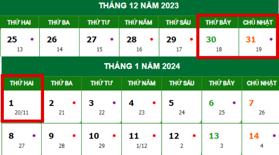 Lịch nghỉ Tết Dương lịch 2024 được nghỉ mấy ngày? Thưởng Tết bao nhiêu?