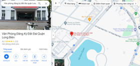 Thông tin địa chỉ chi nhánh Văn phòng đăng ký đất đai quận Long Biên, Hà Nội