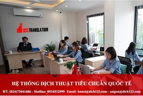 Thông tin địa chỉ Công Ty Dịch Thuật 123 Việt Nam