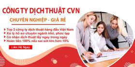 Thông tin địa chỉ Công ty Dịch thuật CVN, TP. Hà Nội