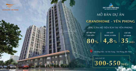 Bán chung cư trong dự án NOXH Grandhome, Yên Phong - LH: 0834899959