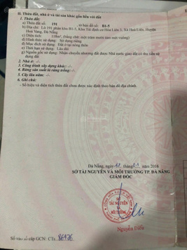 Bán đất Hoà Liên 3 B1,5 lô 191 hướng Tây Bắc, có SHR, giá 1 tỷ 610tr, chỉ nền duy nhất