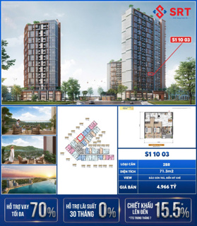 Em Được Phúc bán căn 2 phòng ngủ giá 4 tỷ 9 đã được ký hđmb, DT 71,3m2 căn hộ Symphony Đà Nẵng