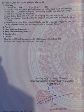 Chào bán 374m2 có 300m đát ở ngang 14m Hoà Khương, Hoà Vang, Tp Đà Nẵng