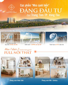 Căn hộ biển cao cấp 5*, thanh toán 700tr nhận nhà, cam kết thuê 16tr/tháng, tặng 630tr + 1 cây vàng