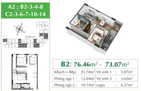Trực tiếp chủ đầu tư bán căn 72,8m2 chung cư EcoCity Long Biên giá 3,634tỷ, ck 3,5%, hỗ trợ vay 0%