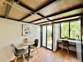 căn hộ cho thuê có gác Bình Thạnh ở được 3 - 4 người - có ban công thoáng mát - hầm xe - thang máy