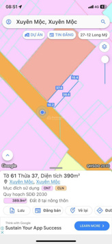 Bán lô đất tại xã Xuyên Mộc, MT Quốc Lộ 55 kế bên cây xăng Đại Nguyễn