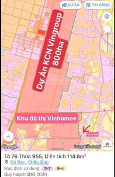Gộp 50% giá bán đất nền Đá Bạc KCN Vingroup Châu Đức