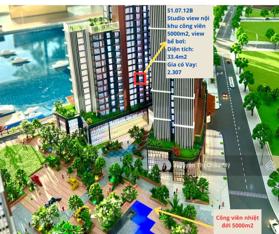 The Symphony- Căn 1PN + 1 diện tích 49,9m2 - View nội khu công viên 5000m2 Ms Châu Mỹ