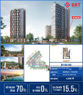 Căn studio 43.5m2 + sân vườn 17m2- View núi Sơn Trà- The Symphony - Châu Mỹ SRT
