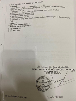 Bán nền đất rẻ nhất khu vực Hưng Phú chỉ duy nhất 1 nền