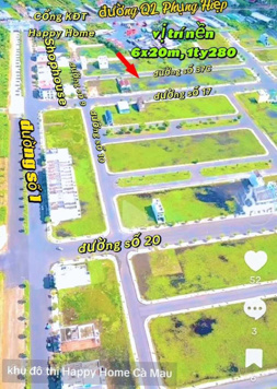 0707 664 132, Nền DT 6x20m gần Cổng, đất nền Happy Home Cà Mau giá tốt, e Phúc nhận ký gửi-mua bán
