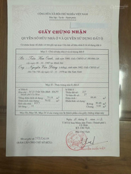 Bán nhà đường Trần Văn Bỉnh, Phường 5, thành phố Cà Mau. Lộ 7,5m mới nâng cao