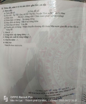Bán đất thổ cư chính chủ, ngang 4m dài 22.61m, tổng 90.3m2