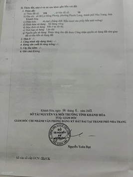 Bán gấp đất 2 mặt tiền đường Lê Hồng Phong kinh doanh tặng nhà cấp 4 diện tích 138m2 ODT