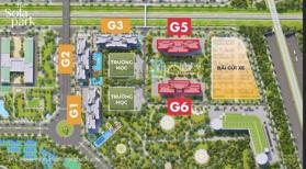 Căn 2PN + 1 căn góc 64m2 toà G6 view nội khu giá chỉ 4,3 tỷ thanh toán tiến độ giãn, The Sola Park