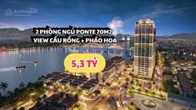 Căn hộ 2PN Sun Ponte Đà Nẵng tầng cao, view Rồng phun lửa + pháo hoa, thanh toán T10 chỉ 5.3 tỷ