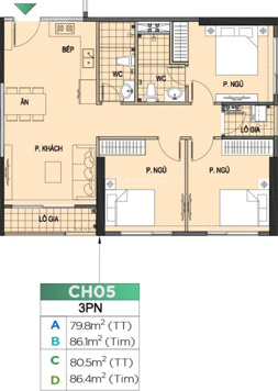 Chính chủ cần bán căn 3PN 80m2 hướng ĐN GS6 Vinhomes Smart City