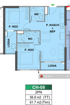 Bán căn 2N2W 57.6m-Vốn tự có 10% ~350tr-Phân Khu the London-Ocean Park 1, HT vay 70%, Miễn Lãi 4 N