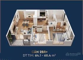 Bán căn 2 ngủ + 1. Diện tích 62m2 tầng đẹp view đẹp tại Masterise Cổ Loa