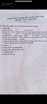 Đẹp nhất quận Đông Anh. 660m2 mặt tiền 30m. Cách đường Võ Nguyên Giáp 500m. Tại Vân Nội Đông Anh HN