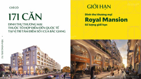 ROYAL MANSION THÀNH PHỐ BẮC GIANG GIÁ RẺ NHẤT THỊ TRƯỜNG 0923 323 339