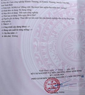 Bán 38200 m2 đất xây dựng kho, xưởng tại CCN Khánh Thượng, Ninh Bình cách Hà Nội 110km