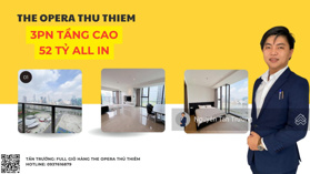 Tấn trường: Độc quyền 3PN Opera Tháp A - View Sông - Bitexco quận 1 - Nhà hát Opera - 52 tỷ all in