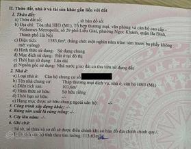 Bán căn hộ 3 ngủ Metropolis Hà Nội