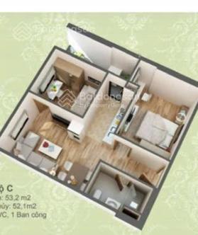 Chính chủ cần bán nhanh trong tháng căn hộ 52m2 tầng trung 2PN 1WC HUD3 Nguyễn Đức Cảnh