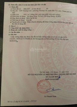 Bán đất giá sốc chỉ 3,8 tỷ tại Thượng Cát, 50,3m2, mặt tiền 4.2m