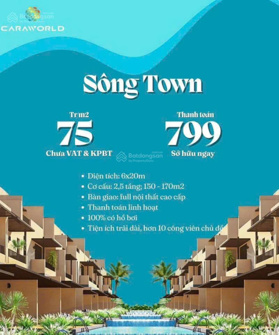 Chiết khấu 3% khi Booking nhà phố siêu đô thị Caraworld Cam Ranh 150m2 giá 75tr/m2, LH 0937 996 579