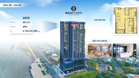CĂN GÓC TẦNG CAO 2PN SAM TOWERS VIEW SÔNG HÀN GIÁ CỰC SỐC 5TỶ7XX  – Căn 29.10 (tầng 29 – căn 10)