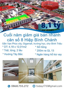 Nhà đẹp giá tốt tại Đường Quốc Lộ 13, Phường Hiệp Bình Chánh Thủ Đức