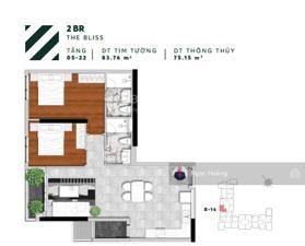 Bán lỗ so với giá HĐ 4,978 tỷ full căn 2PN, B - 11.16, 83m2, view QL 13, Vạn Phúc City, Sông SG