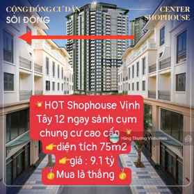 Rẻ nhất thị trường Vịnh Tây 12-0x, căn sát sảnh chung cư Vin 3: 75m2, MT 5m, giá siêu rẻ 8,9 tỷ