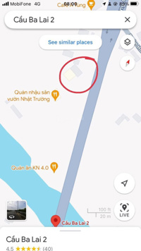 Bán mặt tiền QL60 sát cầu Ba Lai 2 hướng về TP Bến Tre