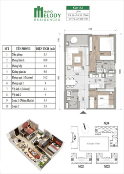Bảng hàng đợt 2 căn 2 ngủ 67,88m2 rẻ nhất tại Melody Linh Đàm. Full chính sách CĐT. LH: 0988 980 469