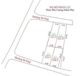 Chỉ 1xtr.1m2 Sở Hữu Lô Đất 121m Tại Phú Cường Minh Phú, Sóc Sơn