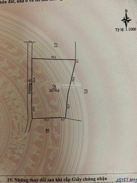 Chỉ 1.5 tỉ sở hữu ngay 2079m2 đất ngay dân cư, bằng thoáng đẹp-mặt đường nhiều thoáng mát-QH thổ cư