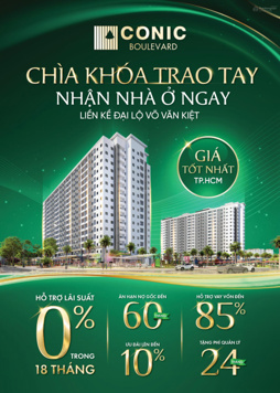 Chỉ 450tr sở hữu ngay căn hộ 85m2 tại HCM tặng nội thất 100-130tr Bank hỗ trợ 85% ân hạn gốc 5 năm