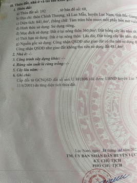 Bán đất chính chủ tại Lục Nam Bắc Giang, 360m thổ cư còn lại trồng cây lâu năm