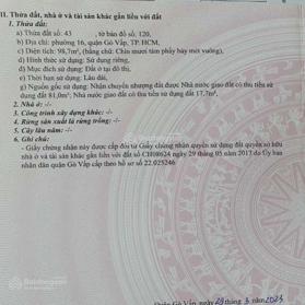 Bán lô đất HXH thông, đường Nguyễn Văn Lượng, P16, ngay nhà văn hóa thiếu nhi, 6x20m, giá 6,5 tỷ