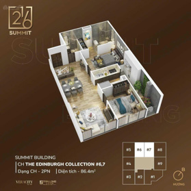 Chính chủ cần bán căn 2pn, dt 86m2, tầng đẹp dự án Summit Trần Duy Hưng. Giá 6 tỷ x