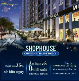 Shophouse khối đế chung cư - nhà ở xã hội Vinhomes Star City Thanh Hóa, giá chỉ từ 35tr/m2