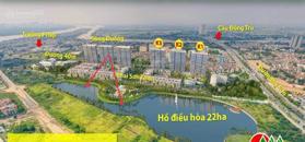 Chỉ 58tr/m2 sở hữu căn hộ 3PN 119.7m2, tầng cao, tòa trung tâm 2 hồ công viên bậc nhất Khai Sơn, LB