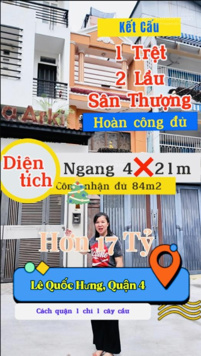 Chú Dũng bán nhà 4 tầng, 85m2 (4x21m), đường 8m thông Hoàng Diệu, Quận 4
